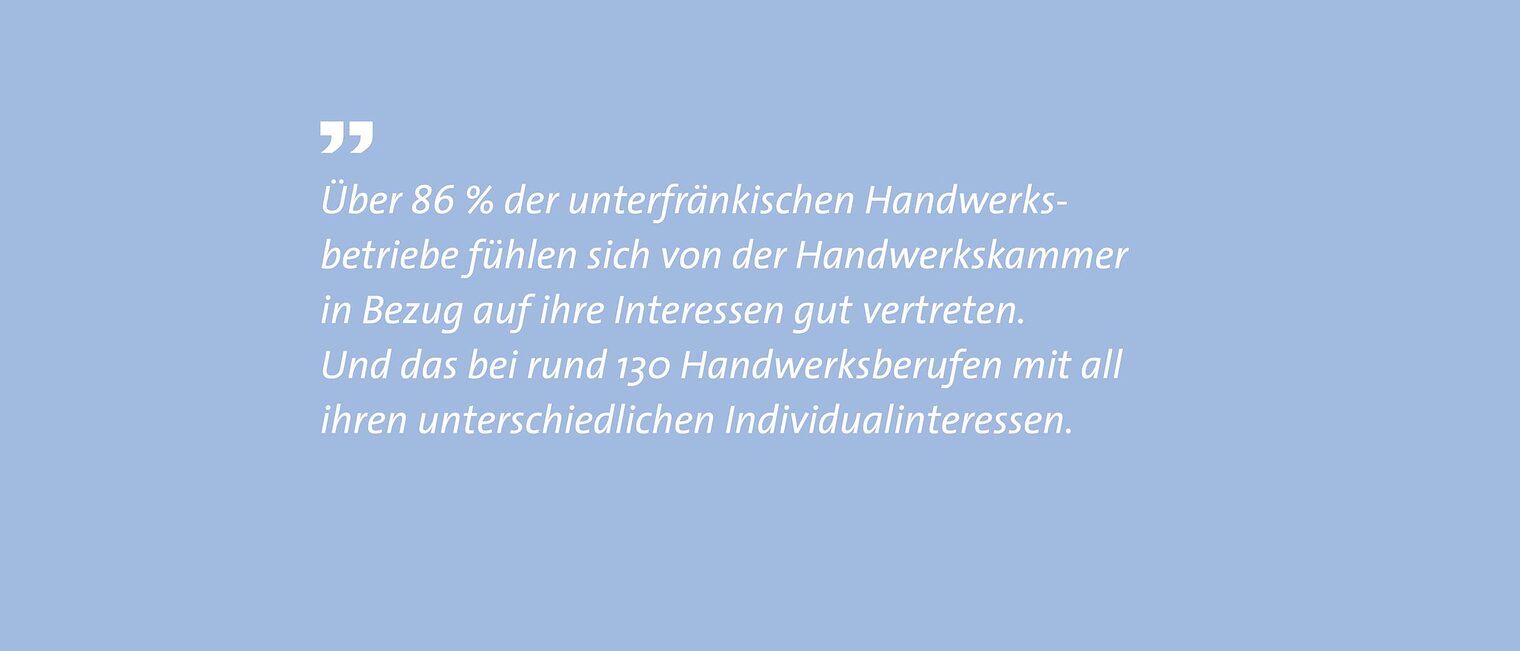 Zitat über die Zufriedenheit der Interessensvertretung durch die Handwerkskammer