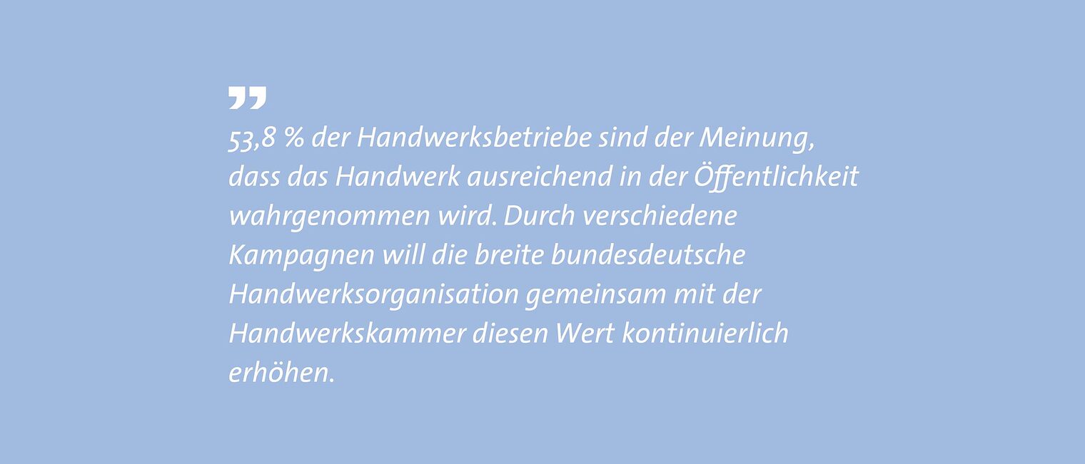 Screenshot eines Zitats über die Wahrnehmung des Handwerks