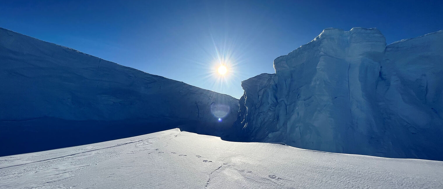 Blick auf Eisberge