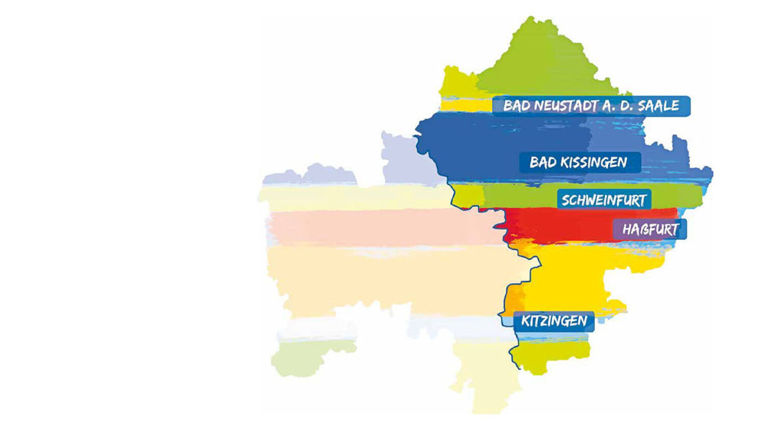 Grafik einer Karte von Unterfranken
