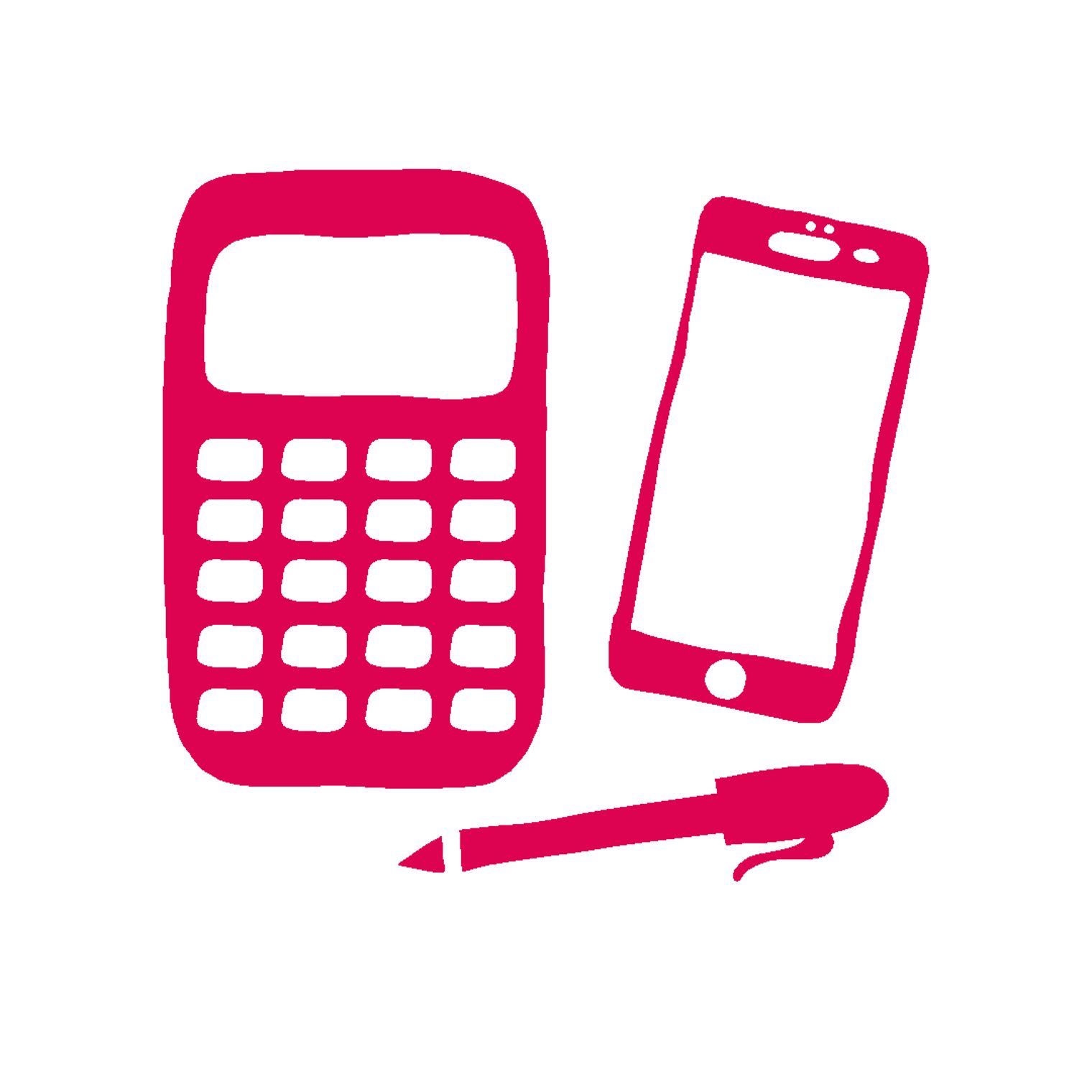 Icon Kaufmann/Kauffrau für Büromanagement  Icon Kaufmann/Kauffrau für Büromanagement Rechner Handy Kuli