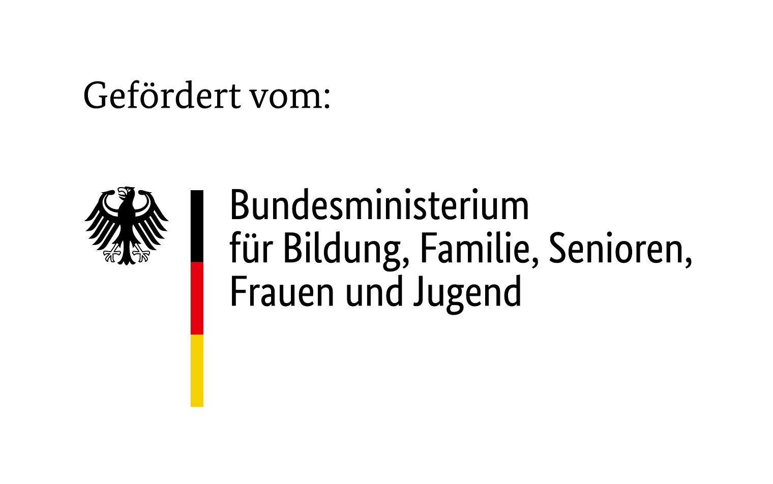 Bundesministerium für Bildung, Familie, Senioren, Frauen und Jugend + Bundesadler und schwarz-rot-gold