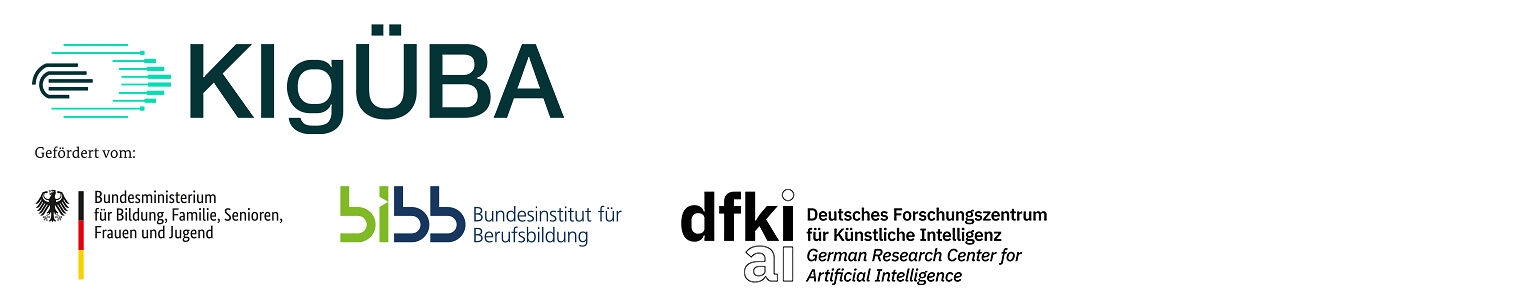 Logoleiste KIgÜBA, BMFSJS, BiBB, dfki