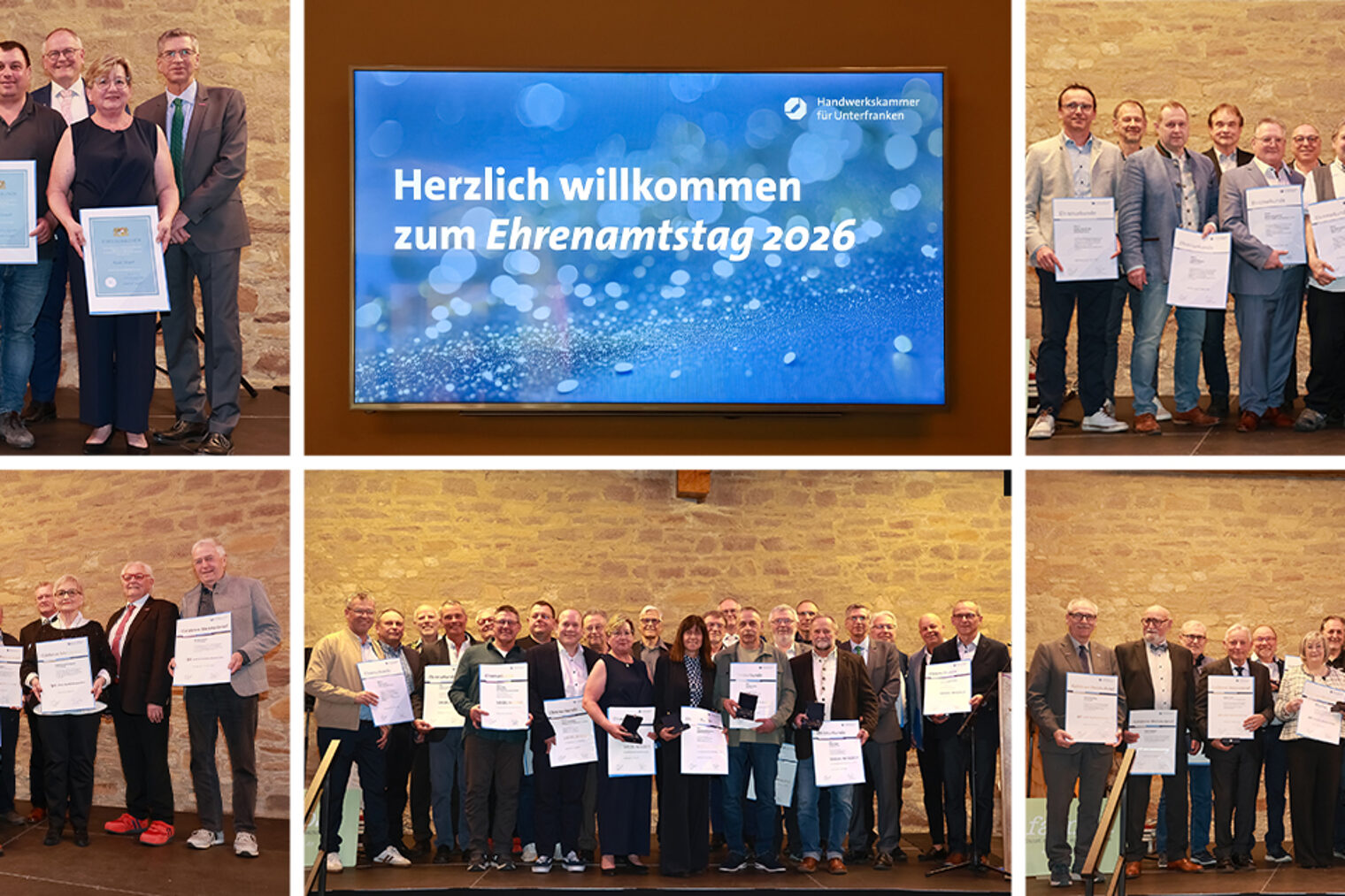 Collage mit Gruppenfotos der Ehrungsgruppen beim Ehrenamtstag 2026