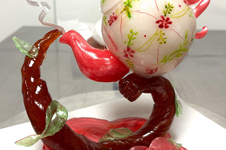 Schaustück aus geblasenem Zucker 