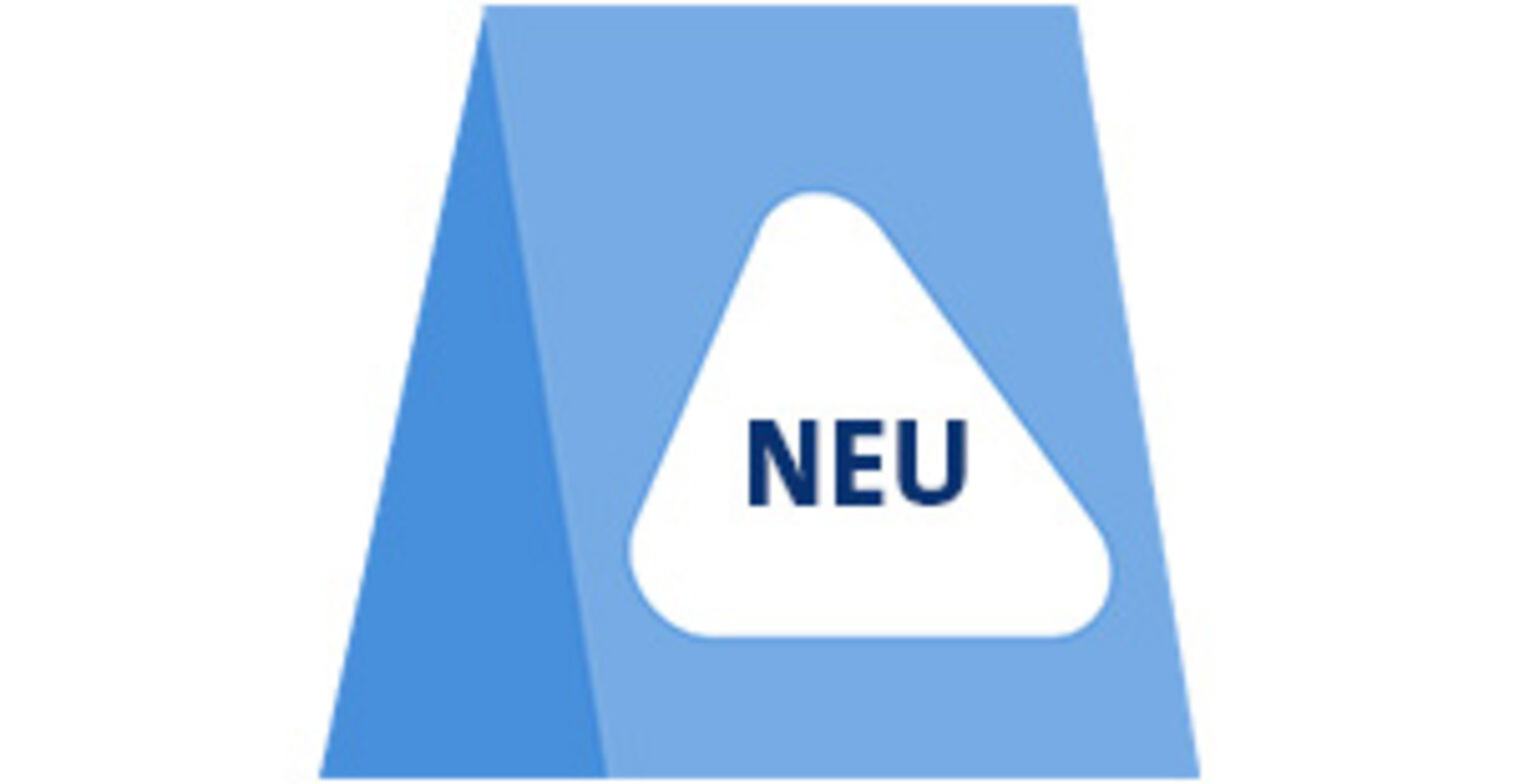 Icon mit dem Hinweis „NEU“ für das erweiterte Salonangebot Hochsteckfrisuren