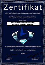 Zertifizierungsurkunde Bayerische Meisterschule